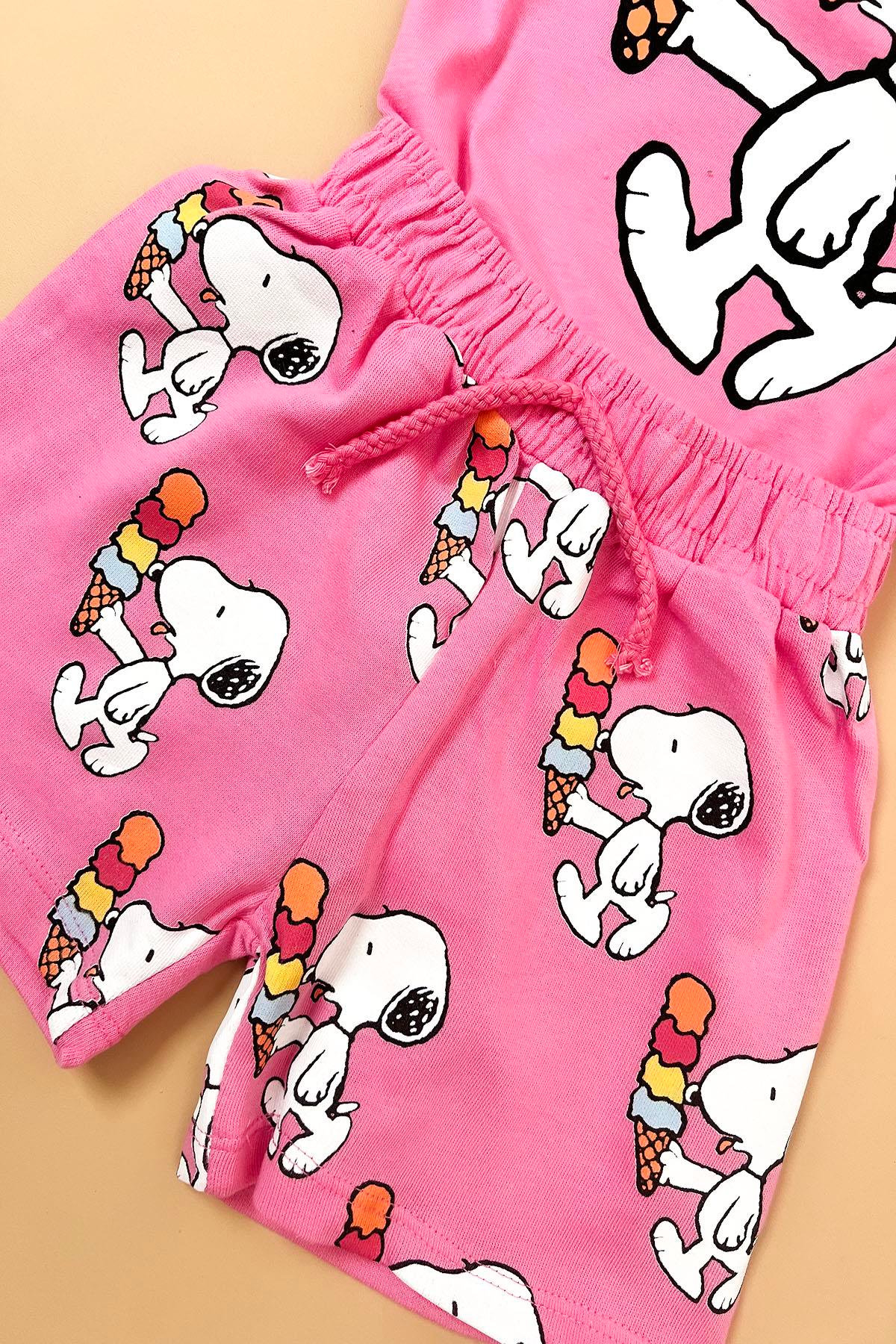 Kız Çocuk Pembe Snoppy Takım