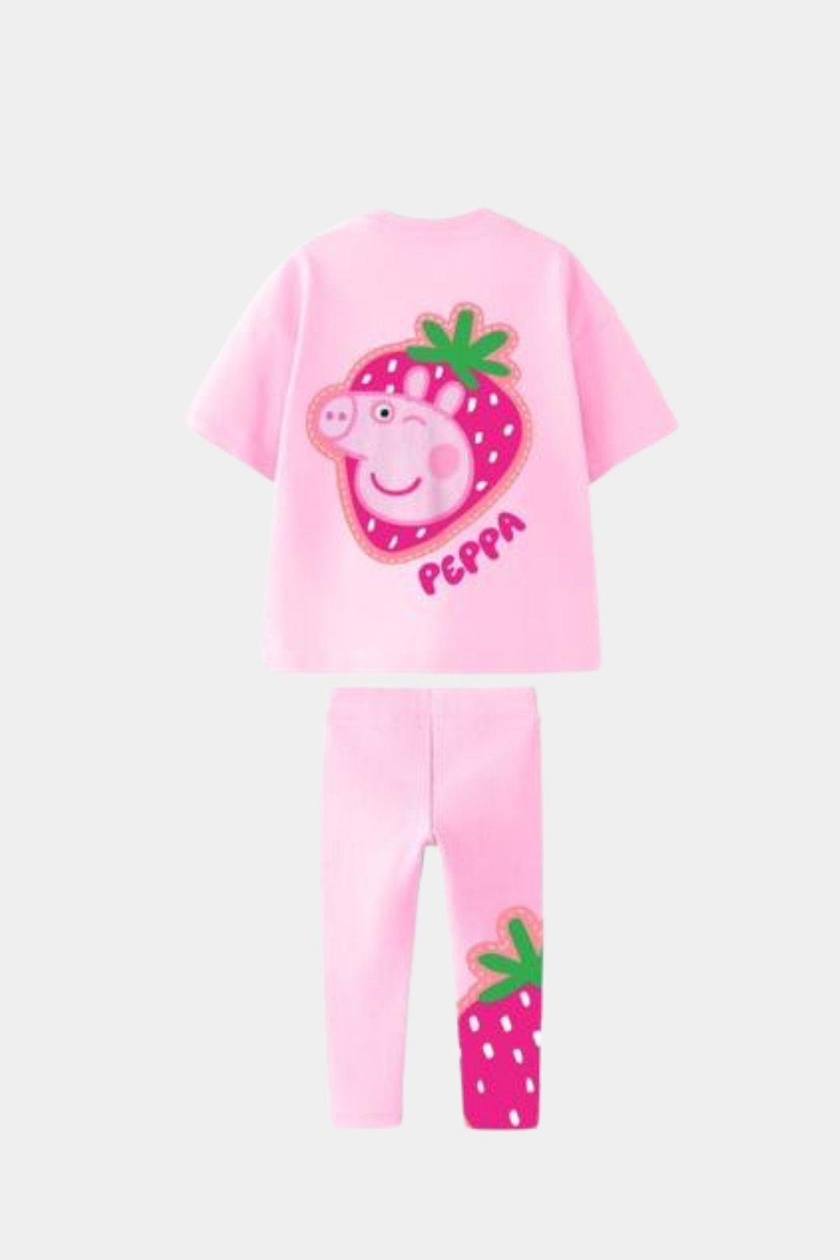 Kız Çocuk Peppa ve Çilek Temalı 2'li Takım