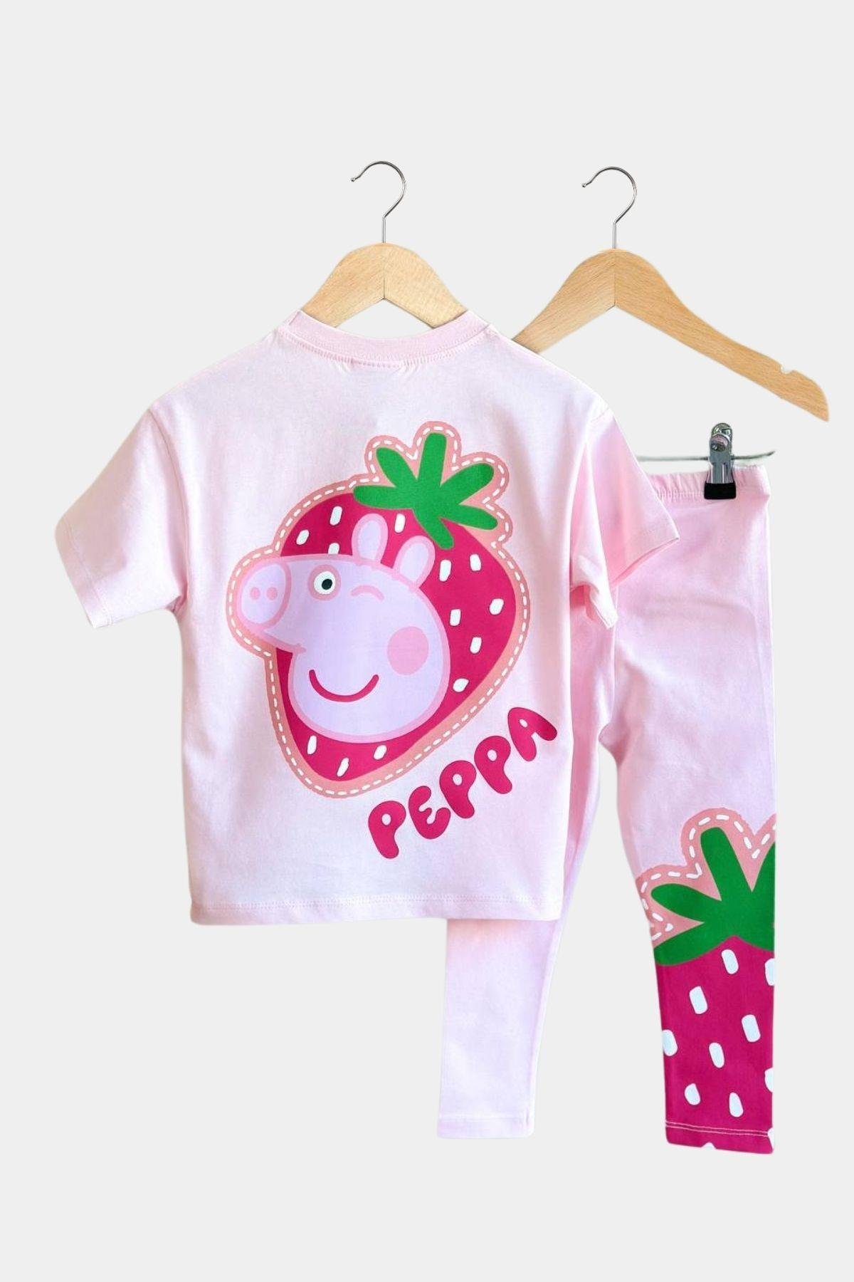 Kız Çocuk Peppa ve Çilek Temalı 2'li Takım