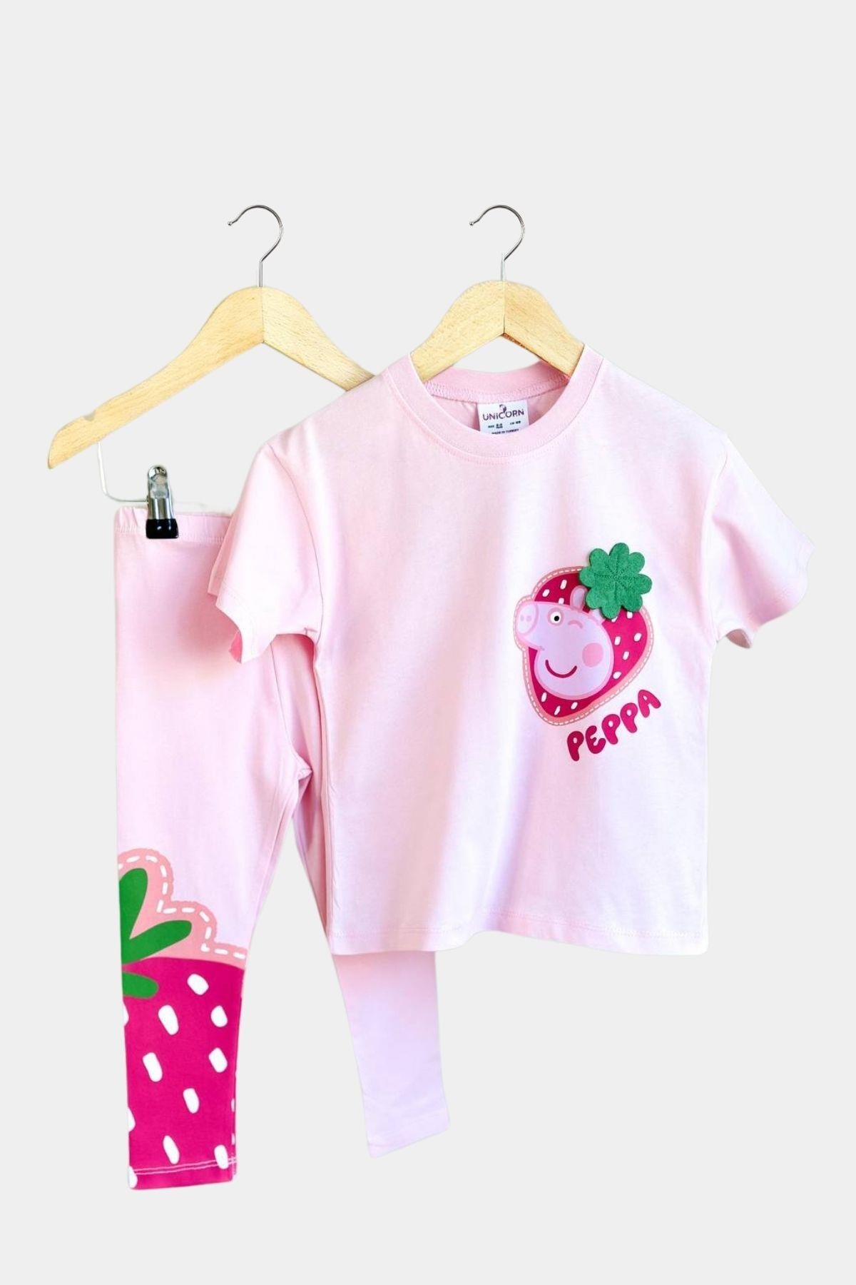 Kız Çocuk Peppa ve Çilek Temalı 2'li Takım