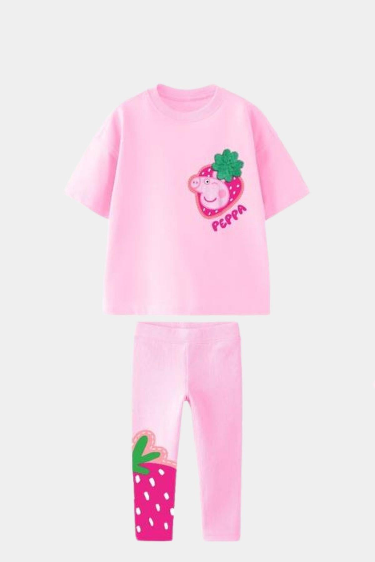 Kız Çocuk Peppa ve Çilek Temalı 2'li Takım