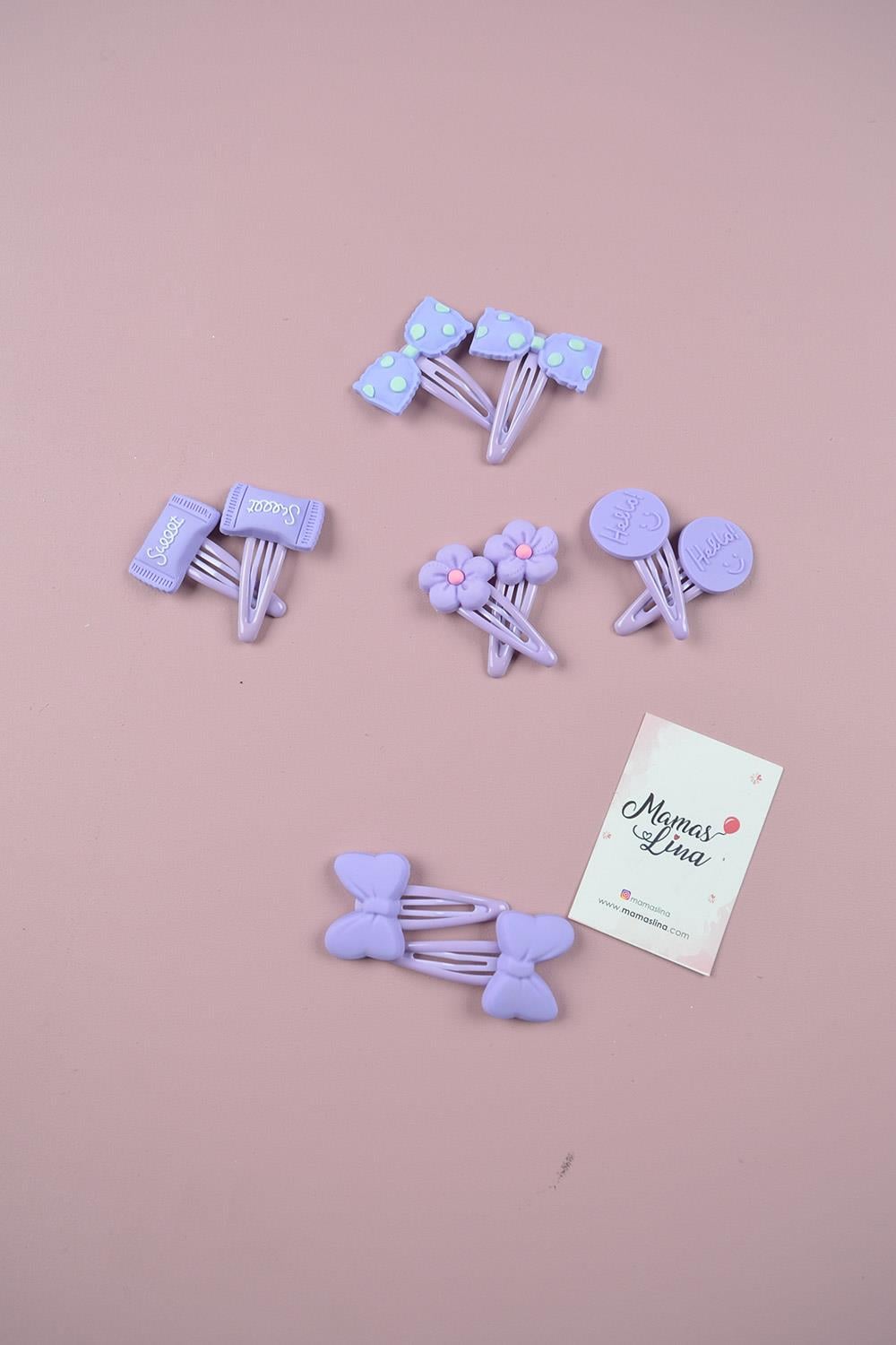Mor Figürlü Klipsli 2li Toka