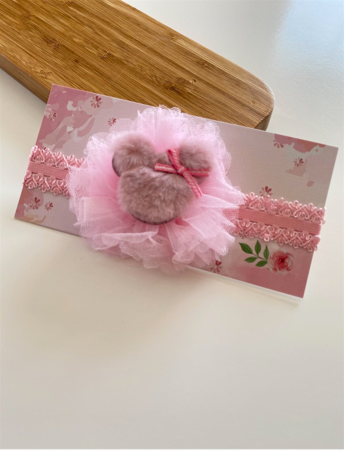 Pembe Minnie Mouse Peluşlu Taç