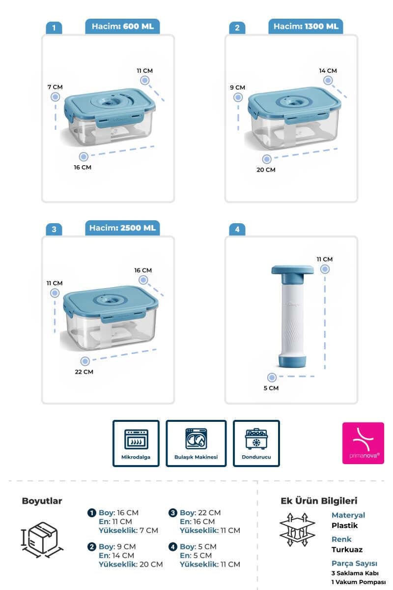 ANS SEOUL TAZE ÜRÜN SAKLAMA KABI 3'LI SET+ POMPA  M-SKS01-16-02