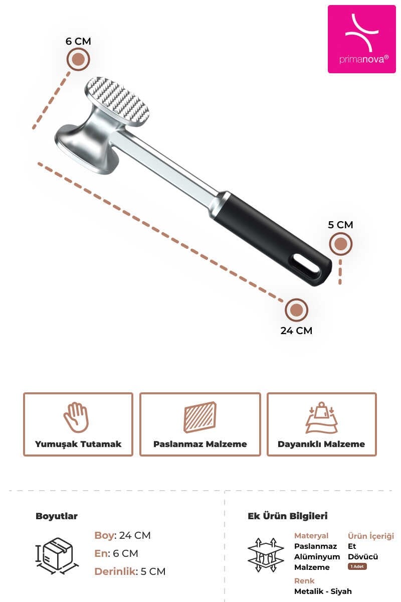 ANS SOFTGRIP ET DÖVÜCÜ KIRMIZI+SİYAH D-BRN005