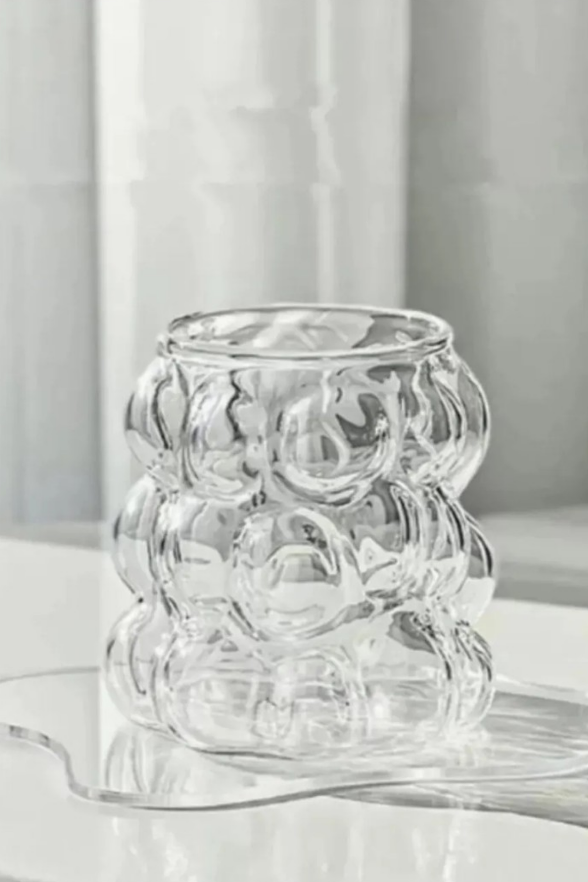 BRD BONCUK ŞEKİLLİ BOROSİLİKAT CAM BARDAK 300ML.