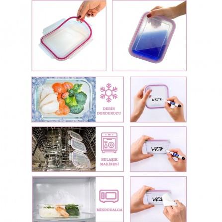 Glasslock Dikdörtgen Cam Saklama Kabı 1000 Ml D-MCRB100