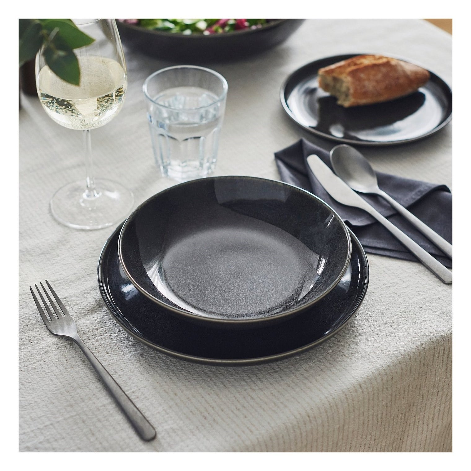 IKE GLADELIG ÇUKUR TABAK KOYU GRİ 21 CM 40596989