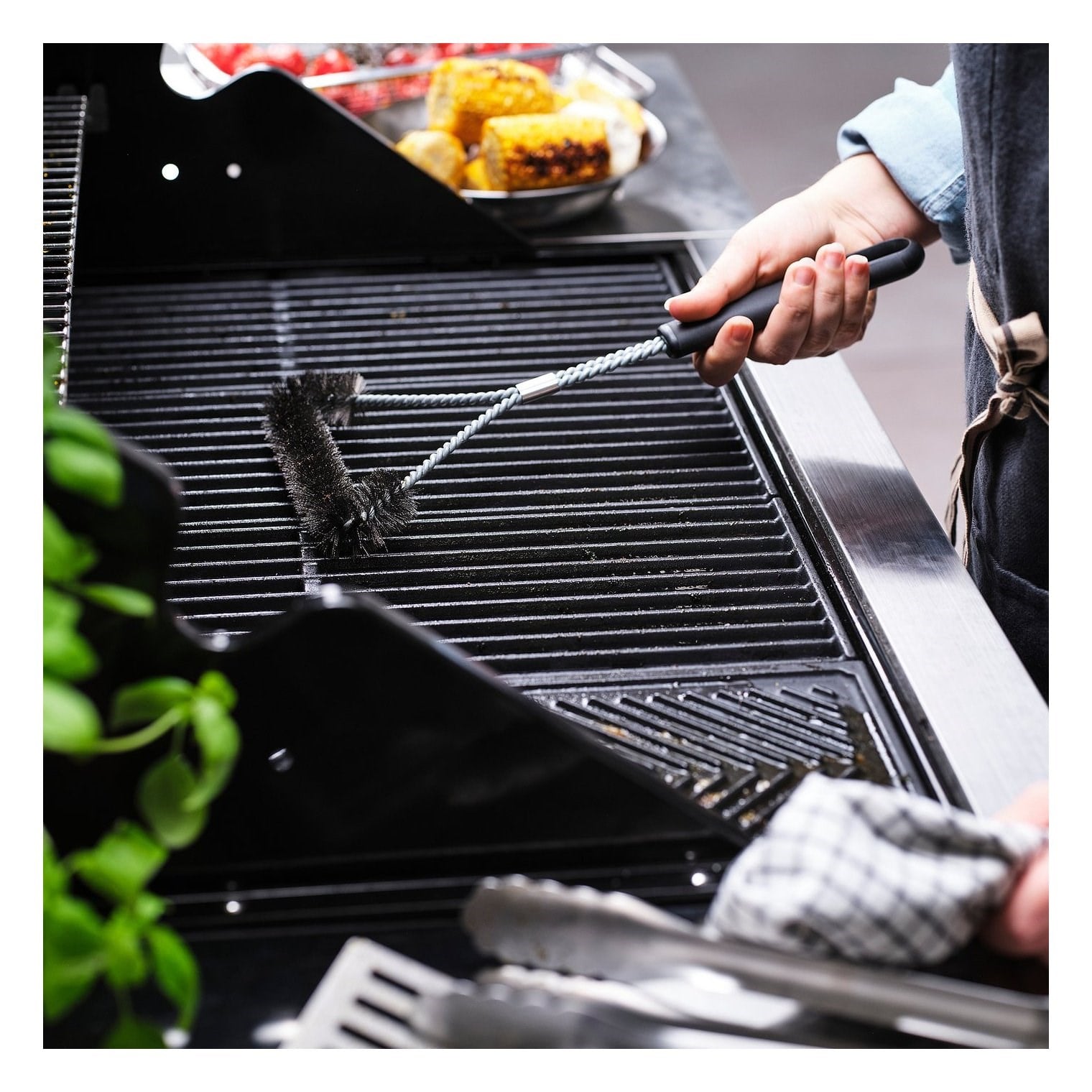 IKE GRILLTIDER BARBEKÜ-IZGARA TEMİZLEME FIRÇASI PASLANMAZ ÇELİK-SİYAH 35 CM 50614394