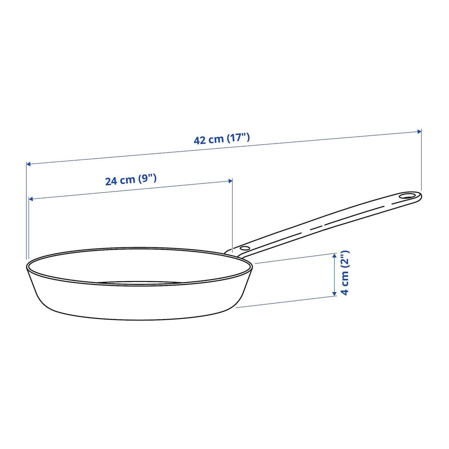 IKE HEMKOMST KIZARTMA TAVASI YAPIŞMAZ KAPLAMA-PASLANMAZ ÇELİK  24 CM 80580095