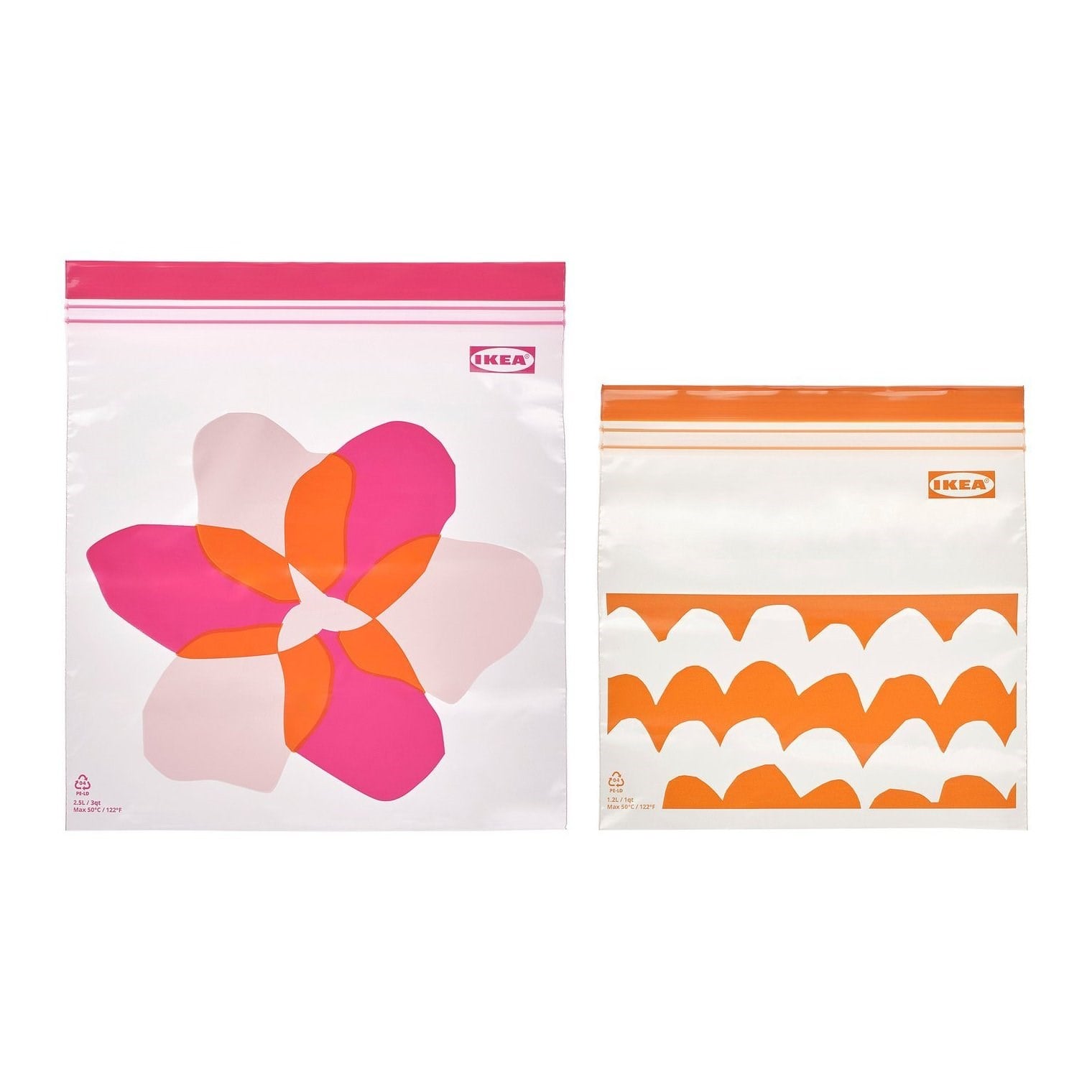 IKE ISTAD KİLİTLENEBİLİR BUZDOLABI POŞETİ PEMBE-TURUNCU 2,5 LT VE 1,2 LT 50 ADET 10617629