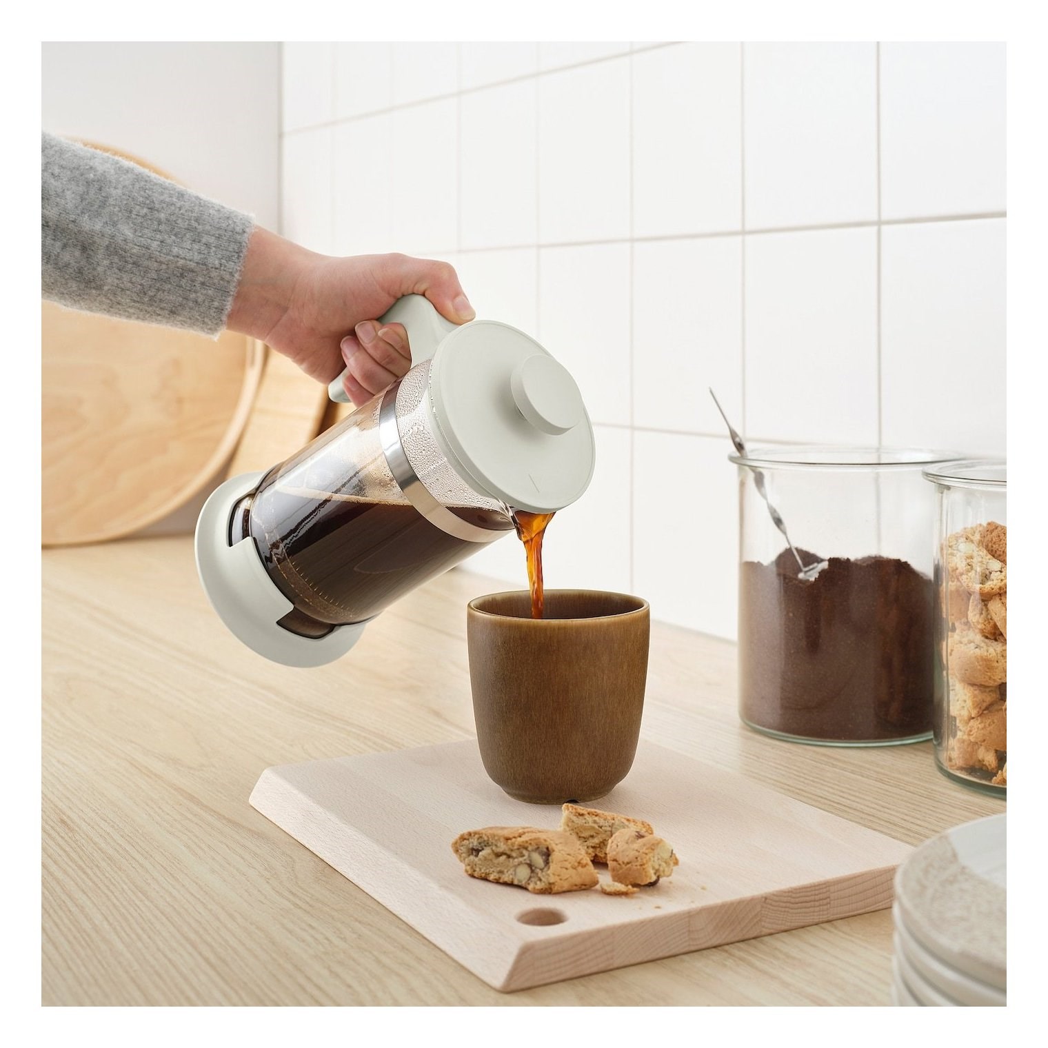 IKE UPPHETTA FRENCH PRESS PASLANMAZ ÇELİK-KIRIK BEYAZ 1 LT 80583739