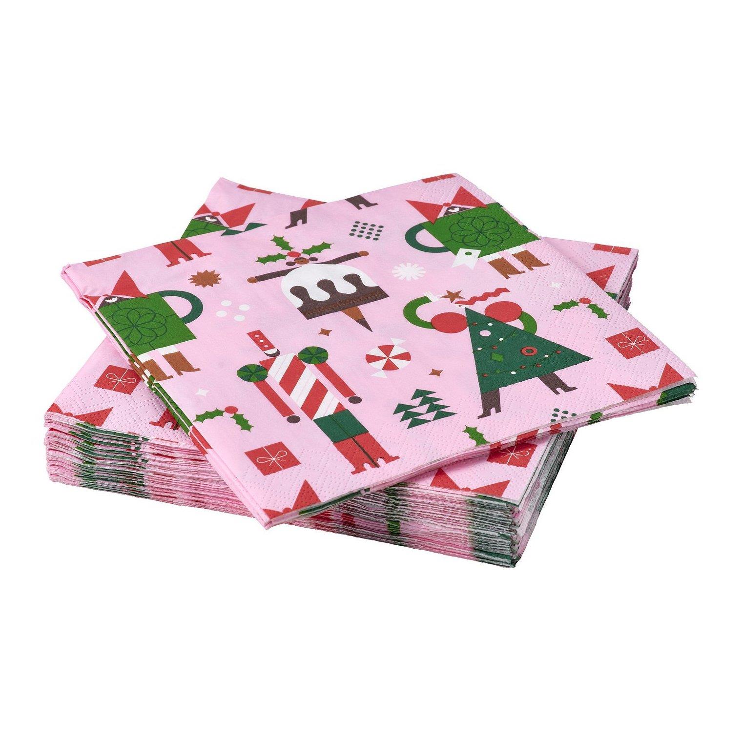 IKE VINTERFIN T DESENLİ PEÇETE KARIŞIK DESENLER-PEMBE 33X33 CM 30 ADET 50603791