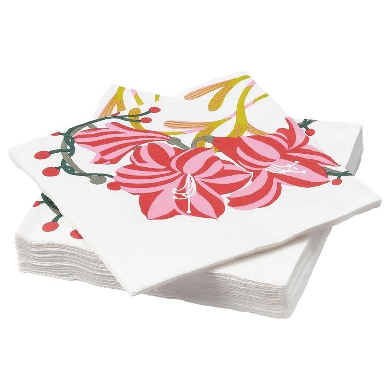 IKE VINTERFINT DESENLİ PEÇETE PEMBE-BEYAZ 33X33 CM 30 ADET 60581133