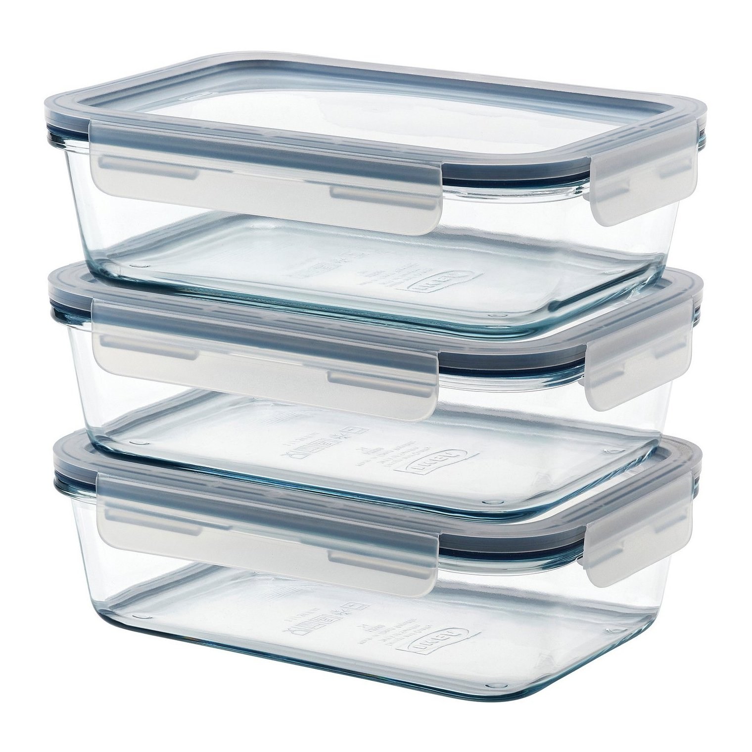 Ikea 365+ Cam Saklama Kabı Seti Cam1 Lt Dikdörtgen 3'lü Set 90623829