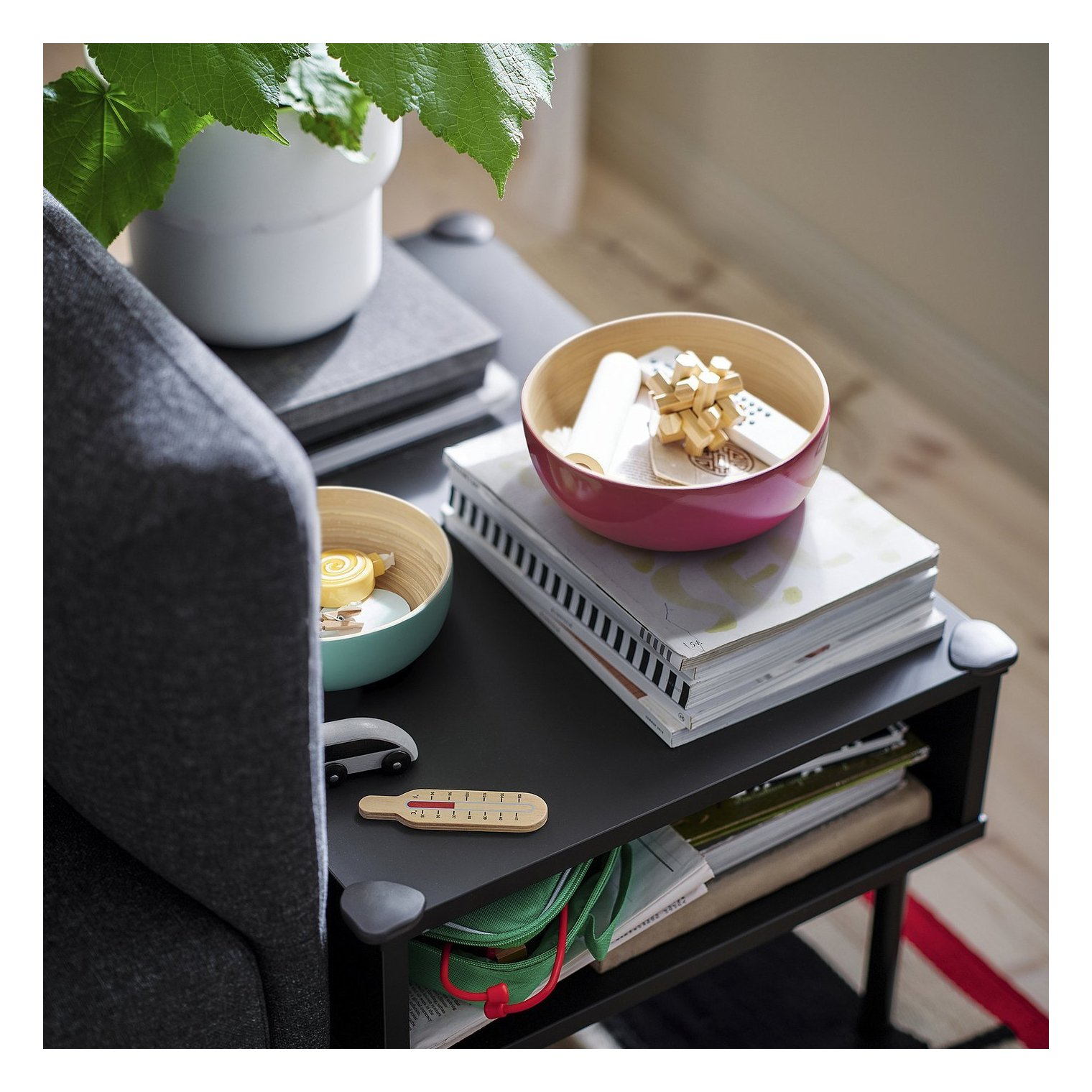 Ikea Akerhallon Bambu Servis Kasesi Pembe-Turkuaz 2 Parça 30602306