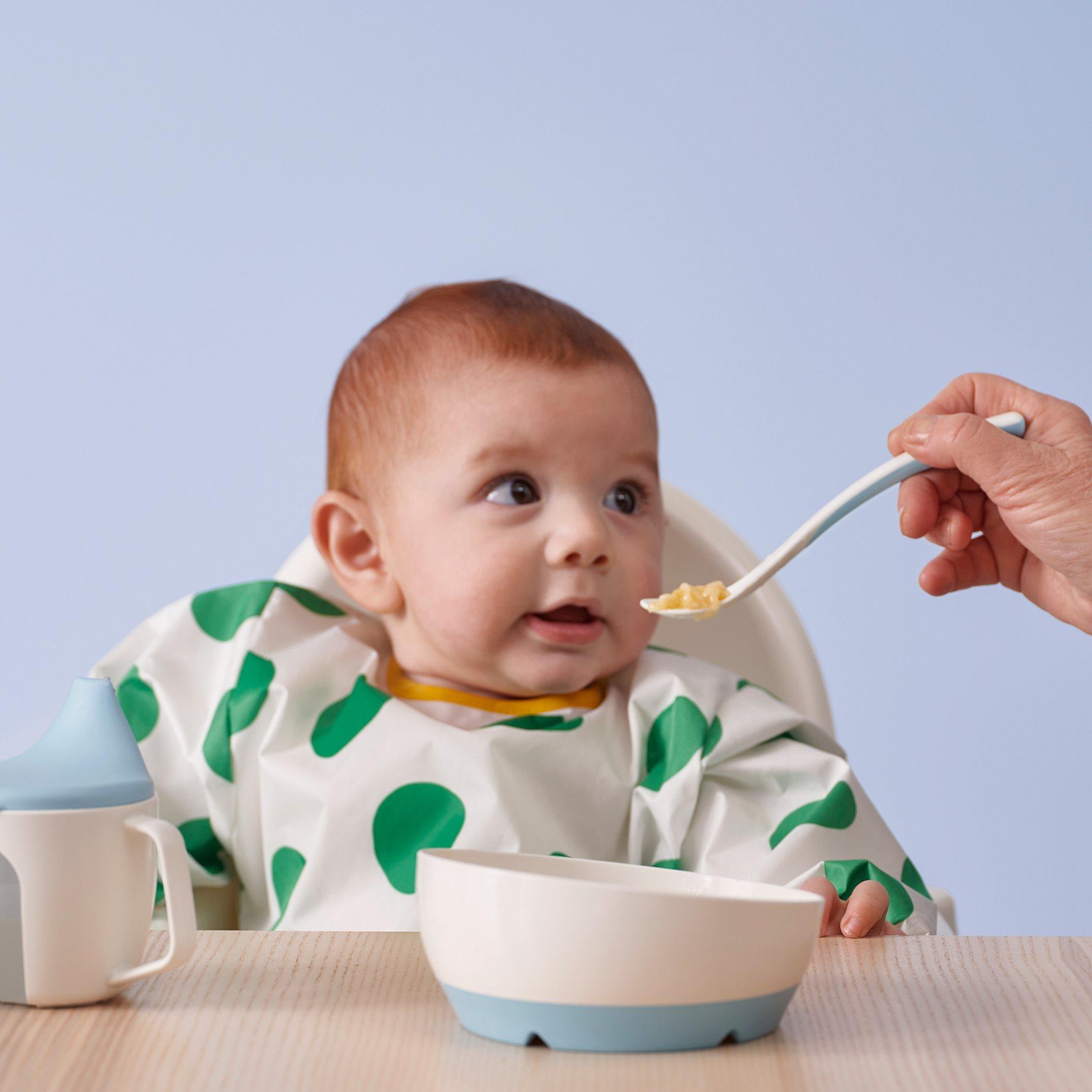 Ikea Börja Mama Kaşığı Beyaz-Mavi 2 Adet 40596814