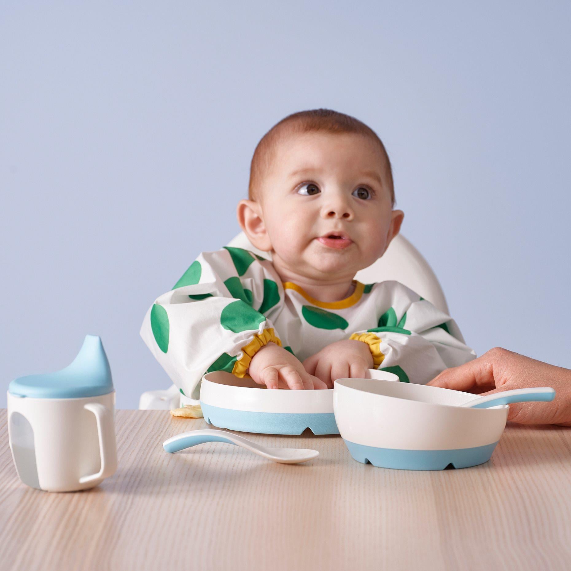 Ikea Börja Mama Kaşığı Beyaz-Mavi 2 Adet 40596814