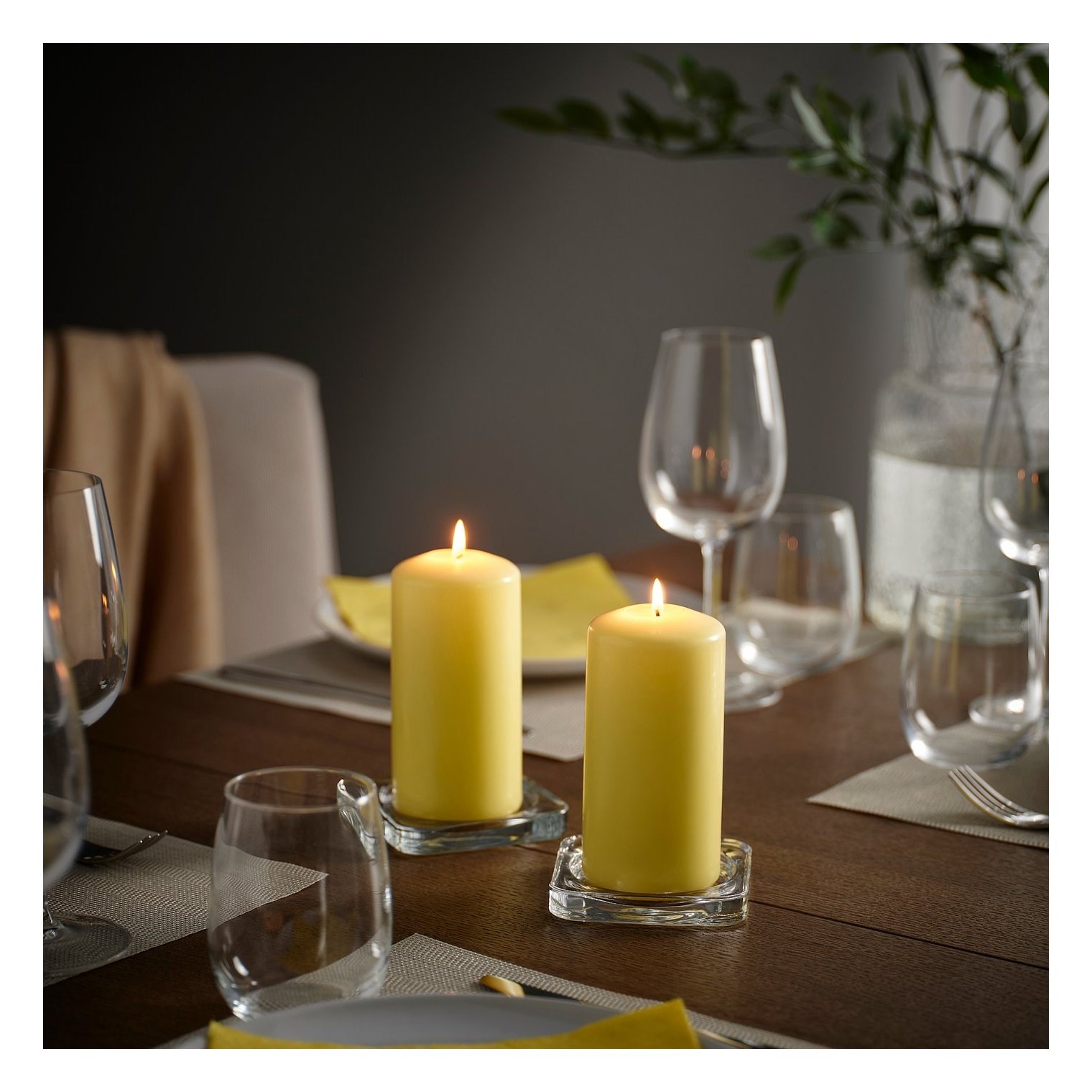 Ikea Dagligen Blok Mum Sarı 14 Cm 40 Saat 60612672