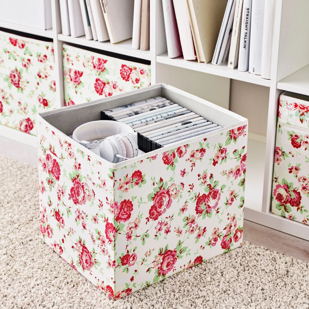 Ikea Dröna Kutu Çiçek Desenli 33X38X33 Cm 20217956