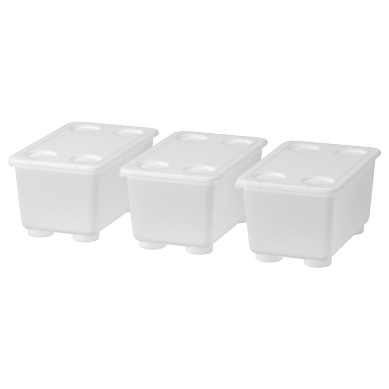 Ikea Glıs Kapaklı Dekoratif Şeffaf Kutu Seti 40466148