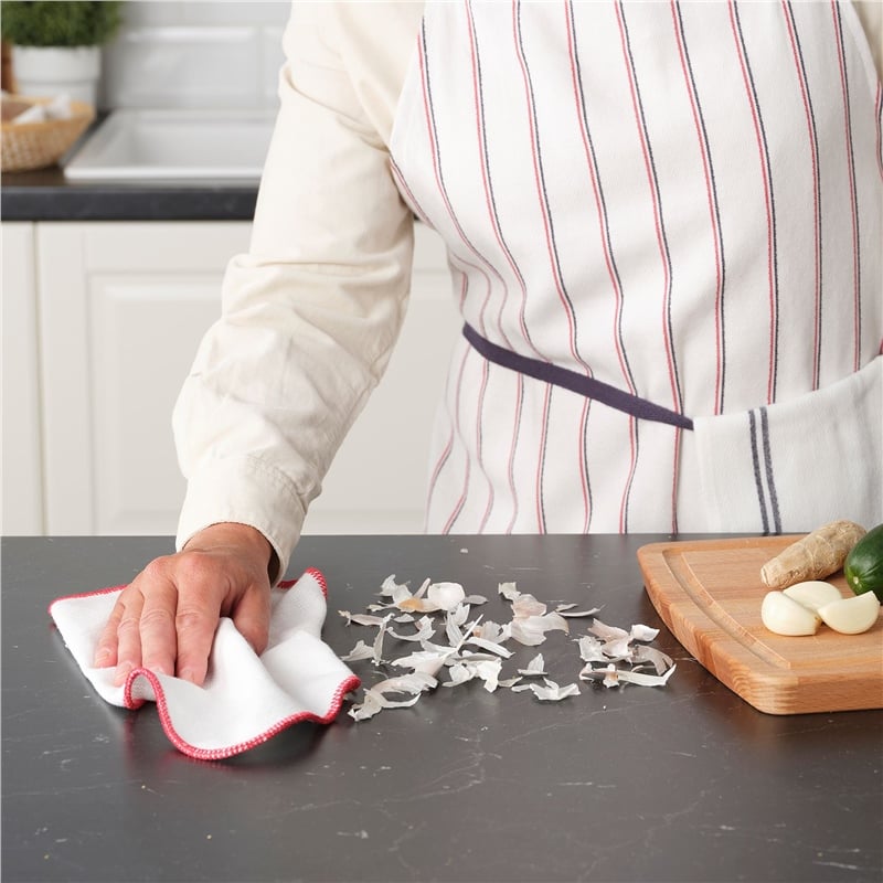 Ikea Hıldegun Bulaşık Bezi Beyaz-Kırmızı 90484036