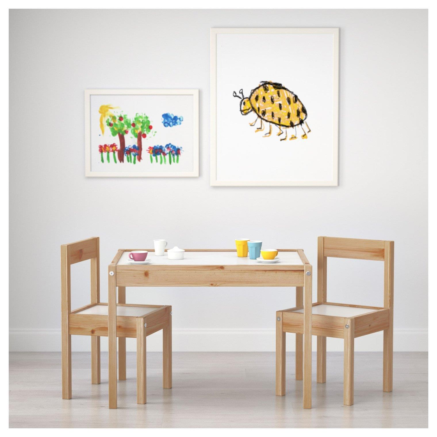Ikea Latt Çocuk Masa Seti Beyaz-Çam 3 Prç.50178411