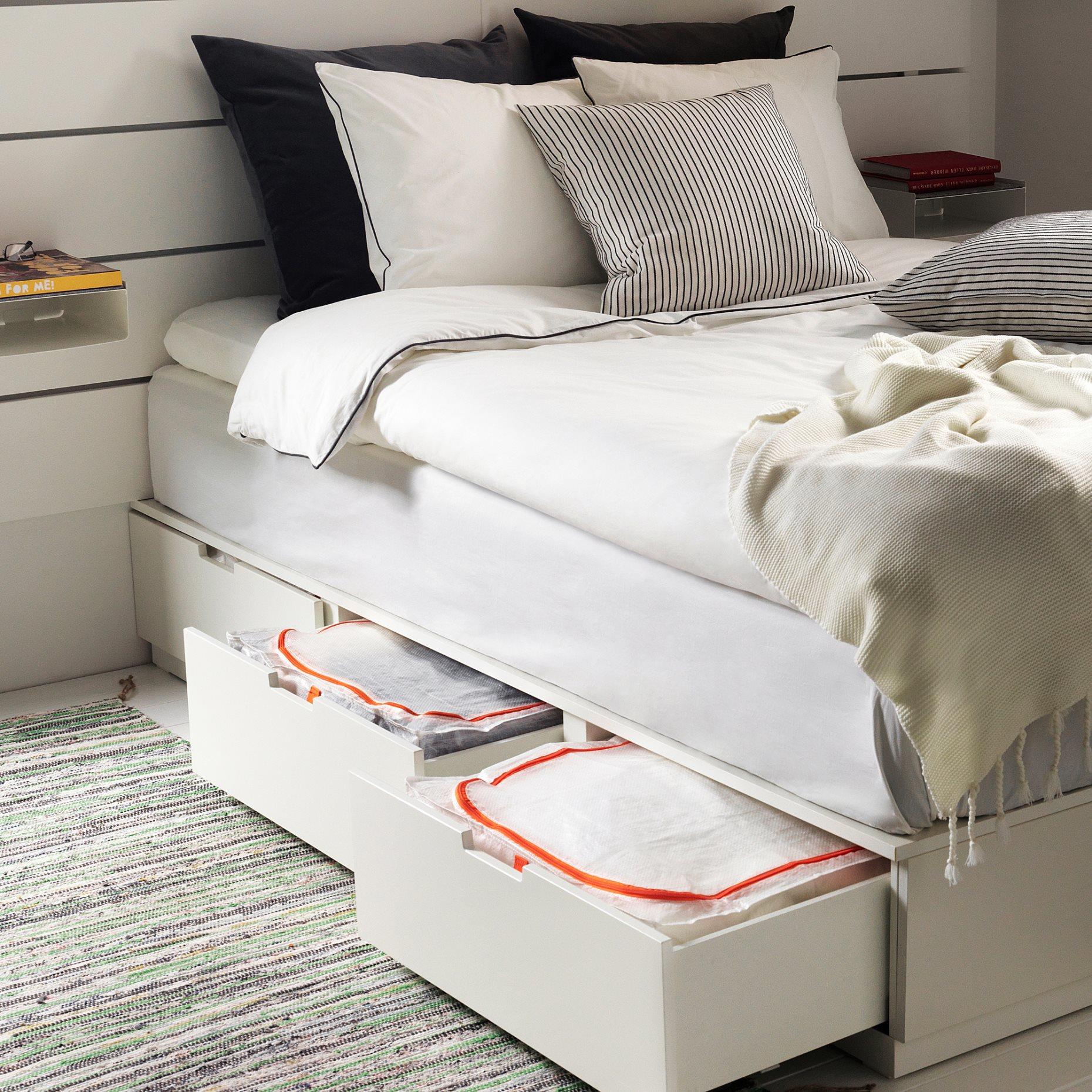 Ikea Parkla Kutu Beyaz-Turuncu 55X49X19 Cm 50395382