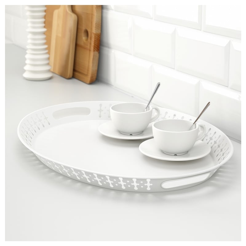 Ikea Romantısk Çelik Tepsi 52x39 cm Beyaz 80175675