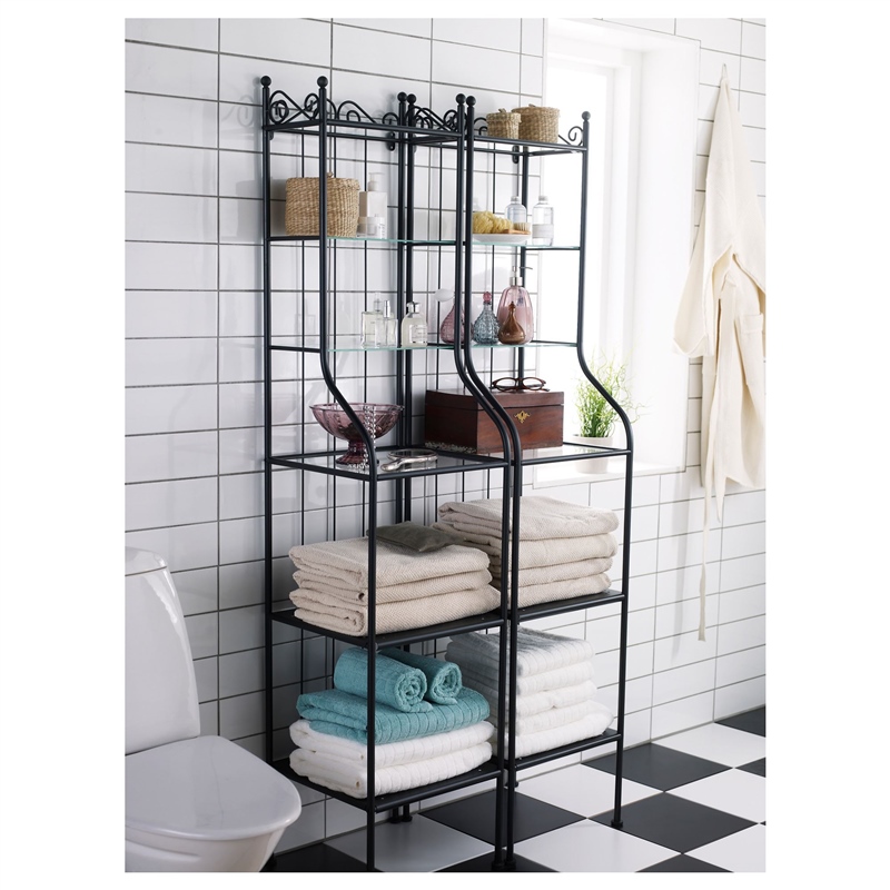 Ikea Rönnskar Siyah Raf Ünitesi 42x40x176 cm 90093764