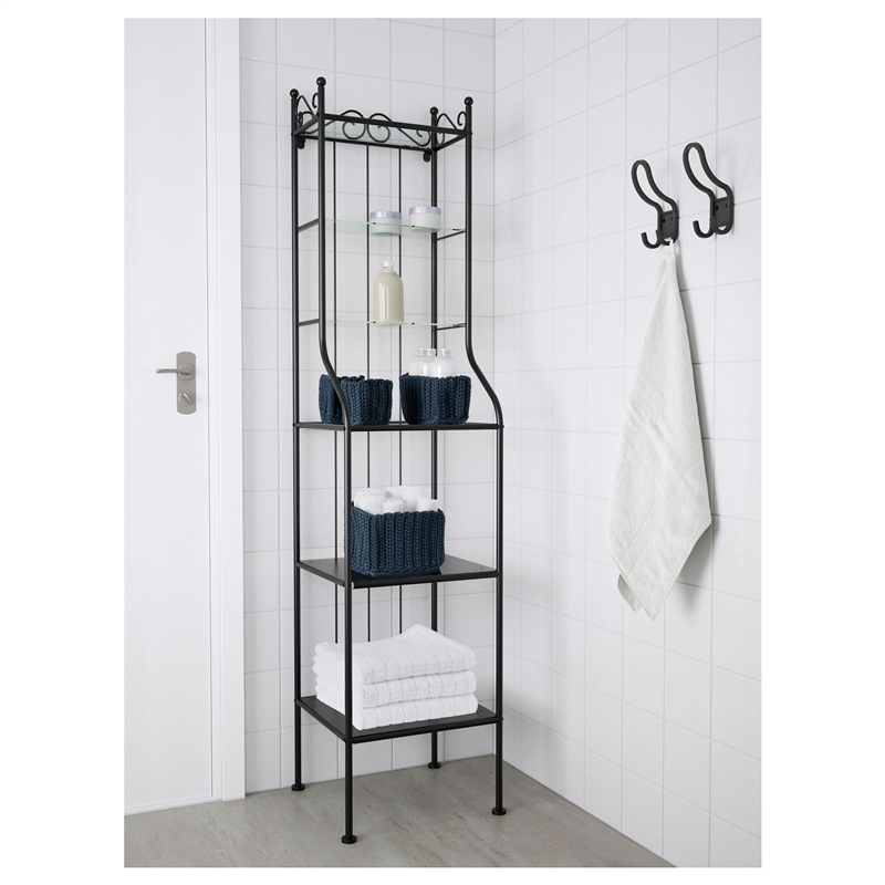 Ikea Rönnskar Siyah Raf Ünitesi 42x40x176 cm 90093764