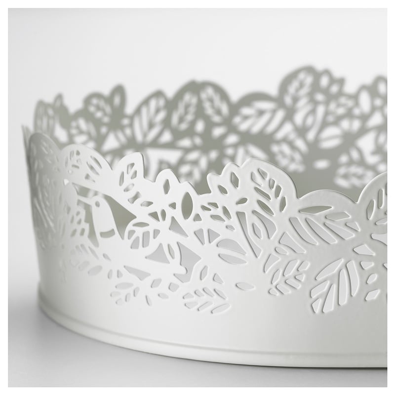Ikea Samverka Metal Beyaz Mum Tabağı 35x15 cm 50388720