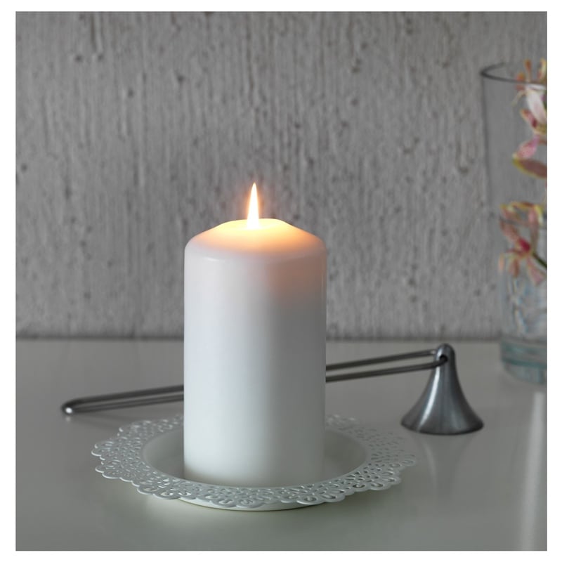 Ikea Skurar Metal Beyaz Mum Tabağı 18 cm 20239982