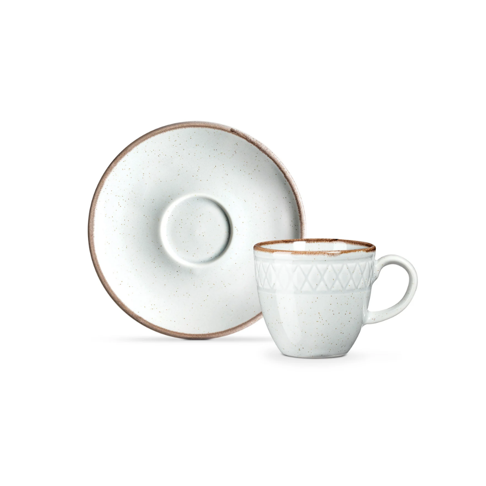 Madame Coco Antique 6 Kişilik Kahve Fincan Takımı - Gri