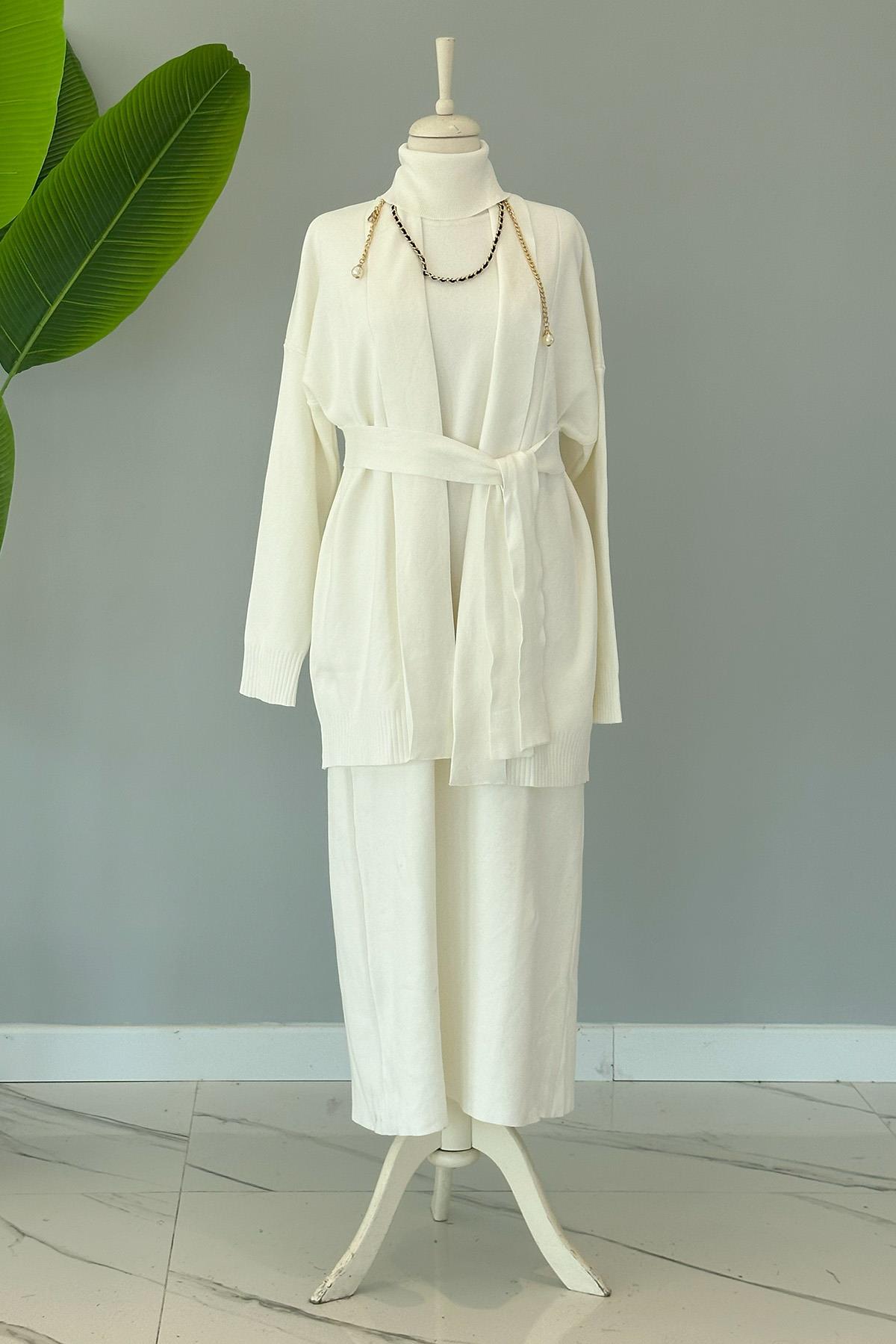 MSS PAMUKLU TRİKO ELBİSE HIRKA TAKIM 23KG14T4197