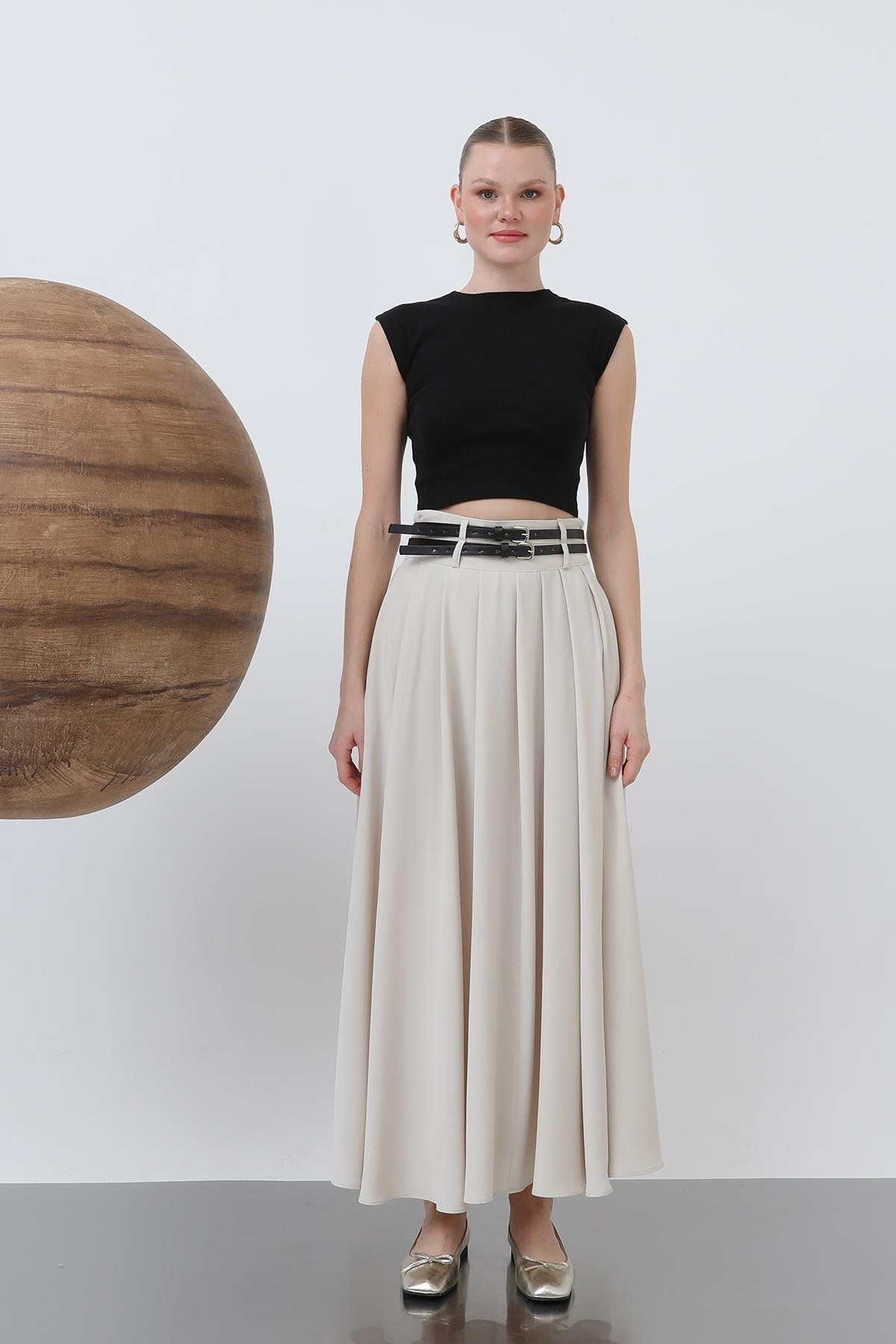 MUN ÇİFT KEMERLİ ETEK 18234