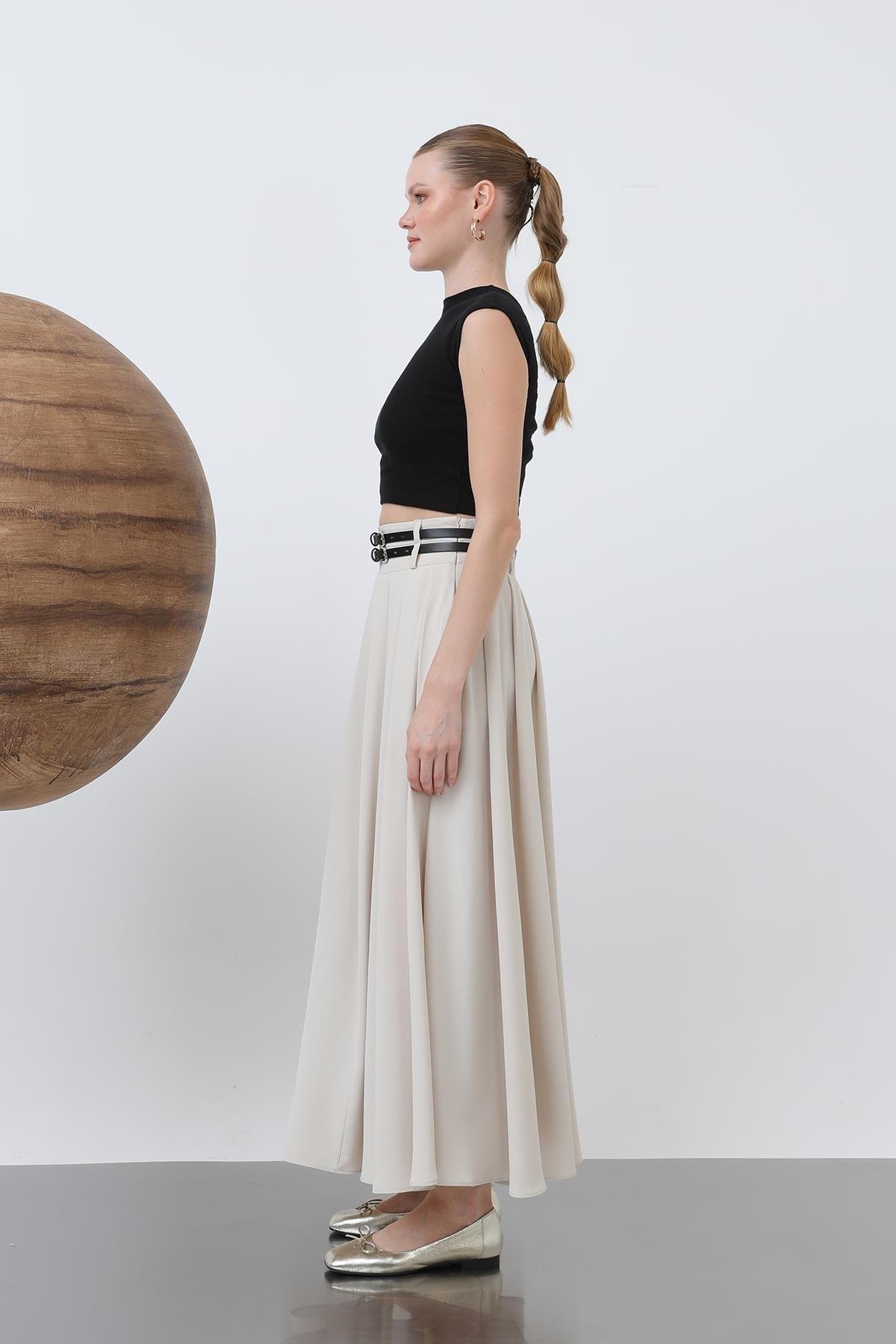 MUN ÇİFT KEMERLİ ETEK 18234