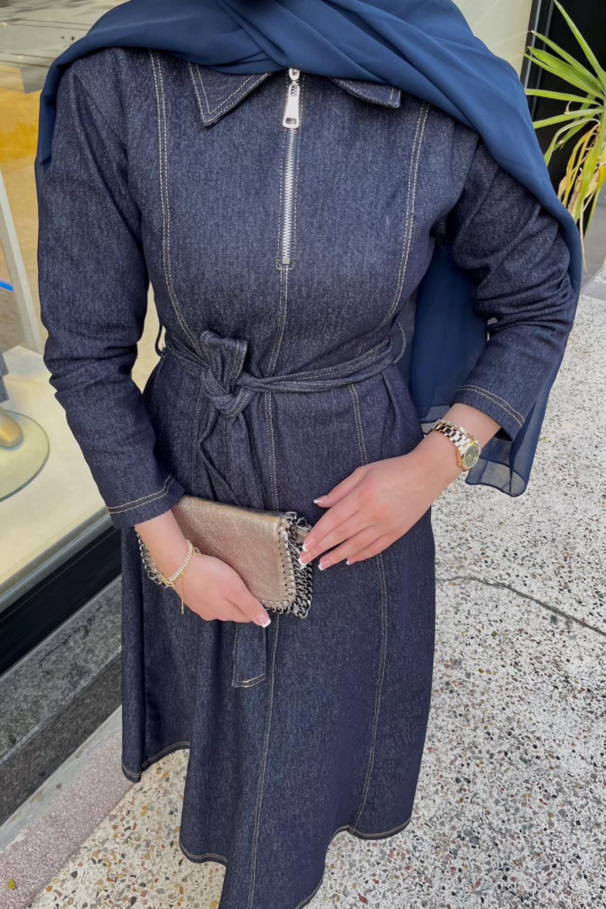 MUN ELBİSE KUŞAKLI KOT 32396