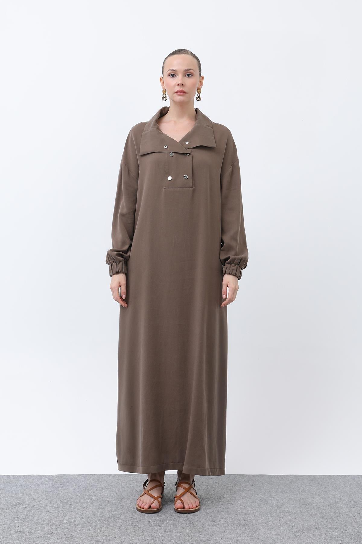 MUN YAKASI ÇITÇITLI ELBİSE 12615