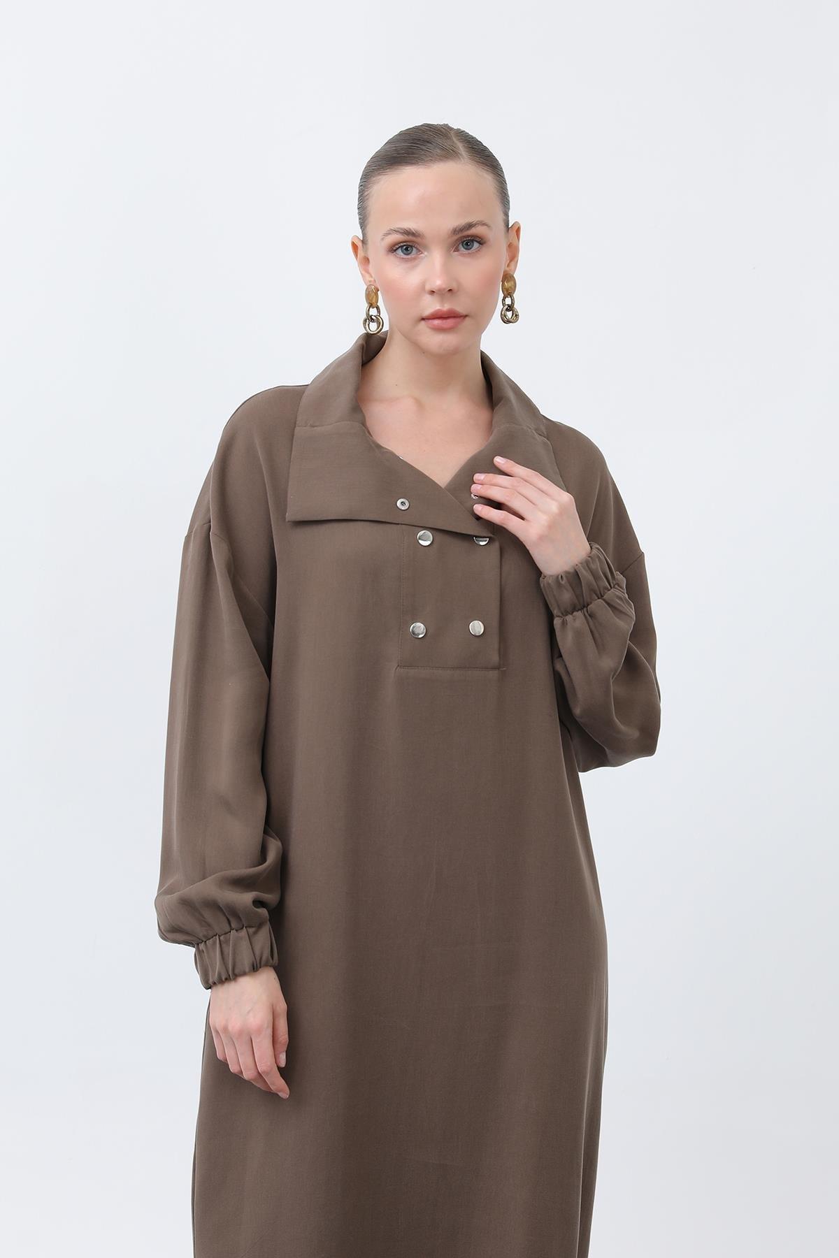 MUN YAKASI ÇITÇITLI ELBİSE 12615