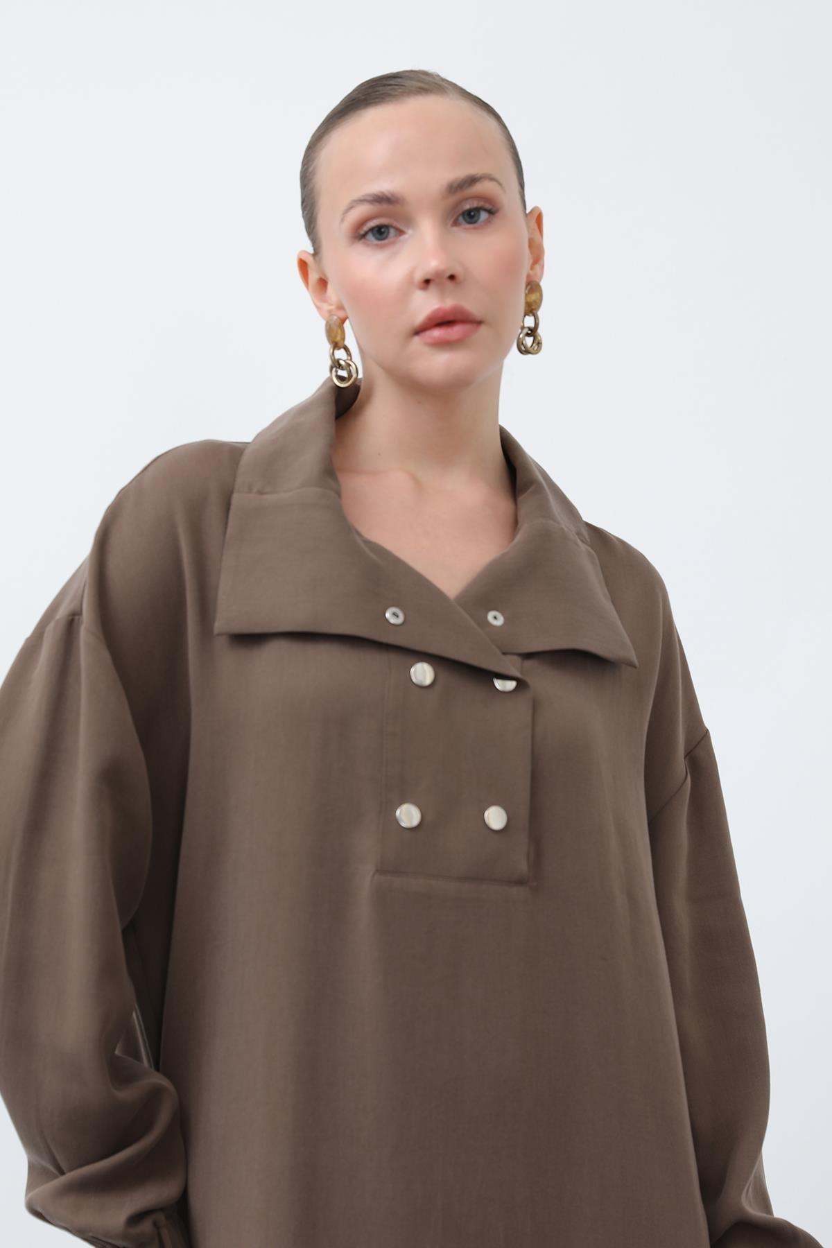 MUN YAKASI ÇITÇITLI ELBİSE 12615