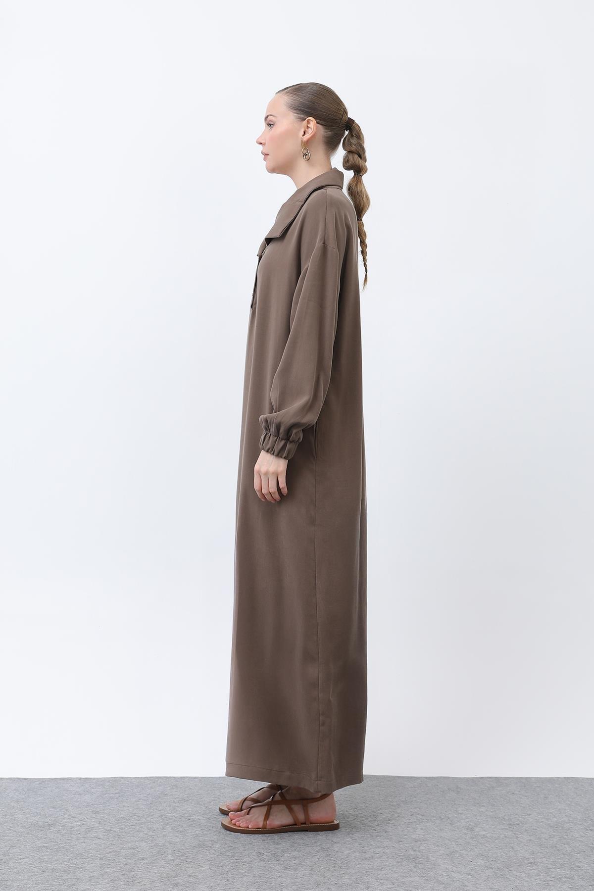 MUN YAKASI ÇITÇITLI ELBİSE 12615