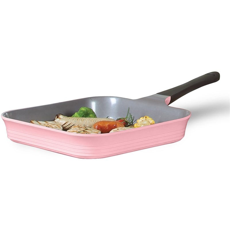 Neoflam Seramik 28 Cm Grill Tava (Romantik Pembe)