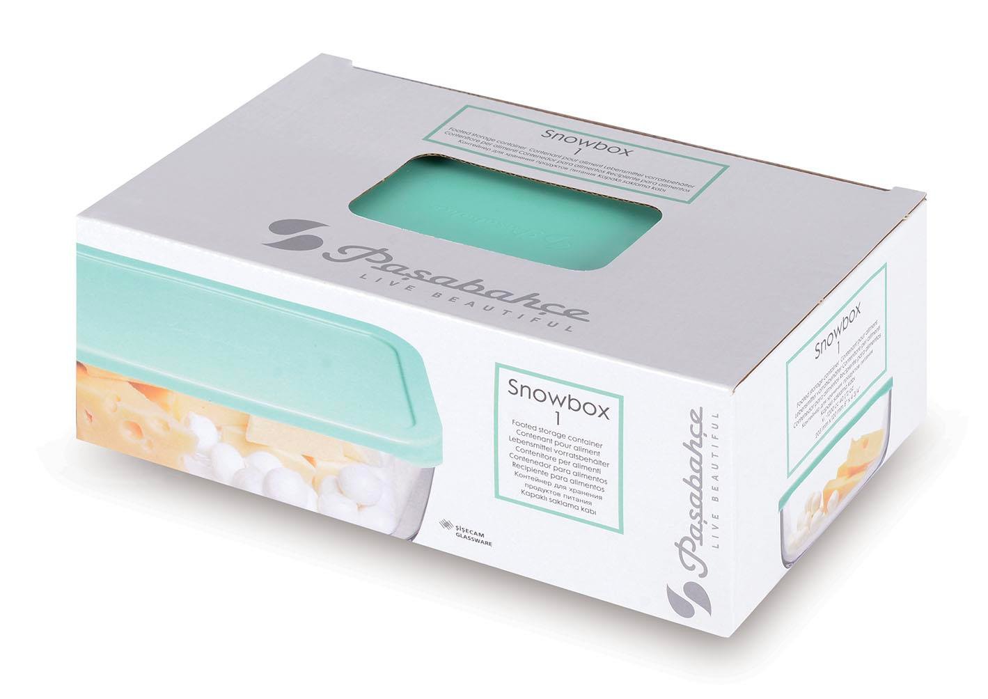 Paşabahçe Snowbox  2'li Saklama Kabı Yeşil Kapaklı 420 Ml  53743
