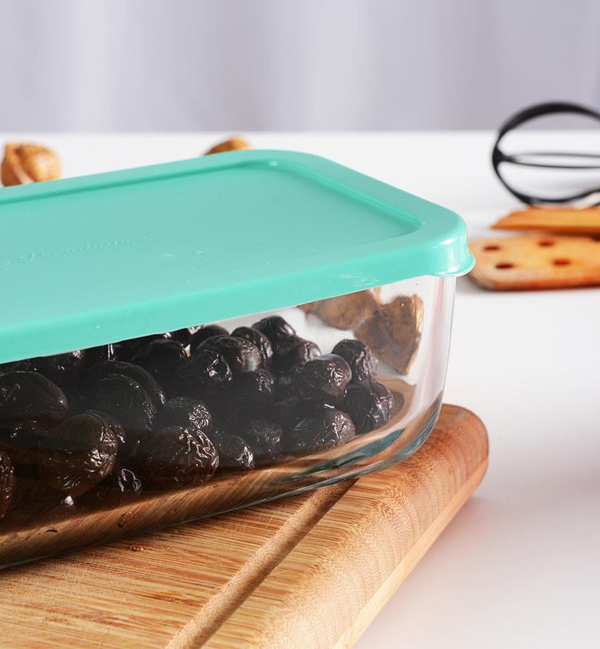 Paşabahçe Snowbox  2'li Saklama Kabı Yeşil Kapaklı 420 Ml  53743