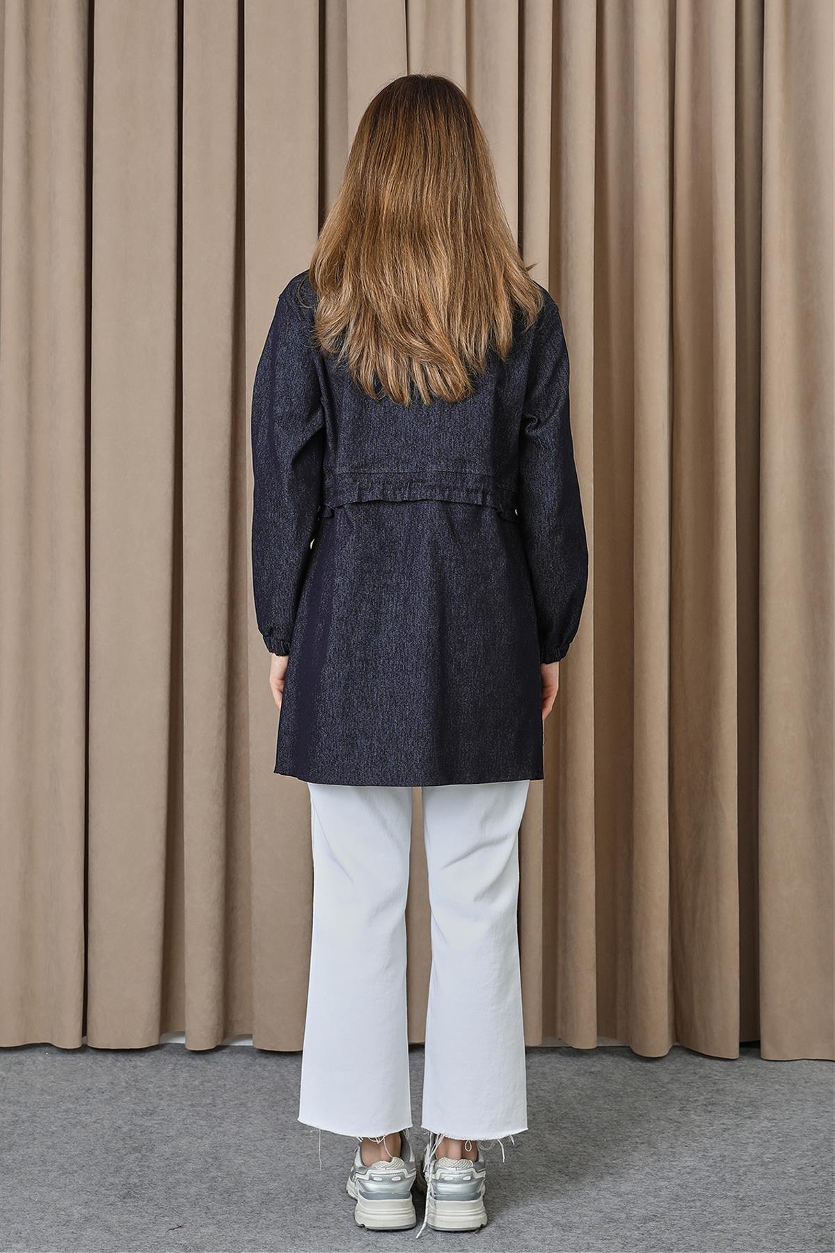 Puane Beli Tünelli ve Aksesuarlı Denim Tunik