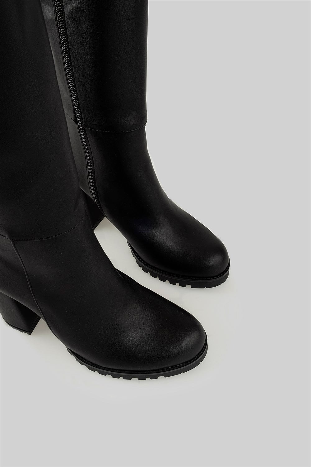 Giona Model Platform Topuklu Çizme Siyah