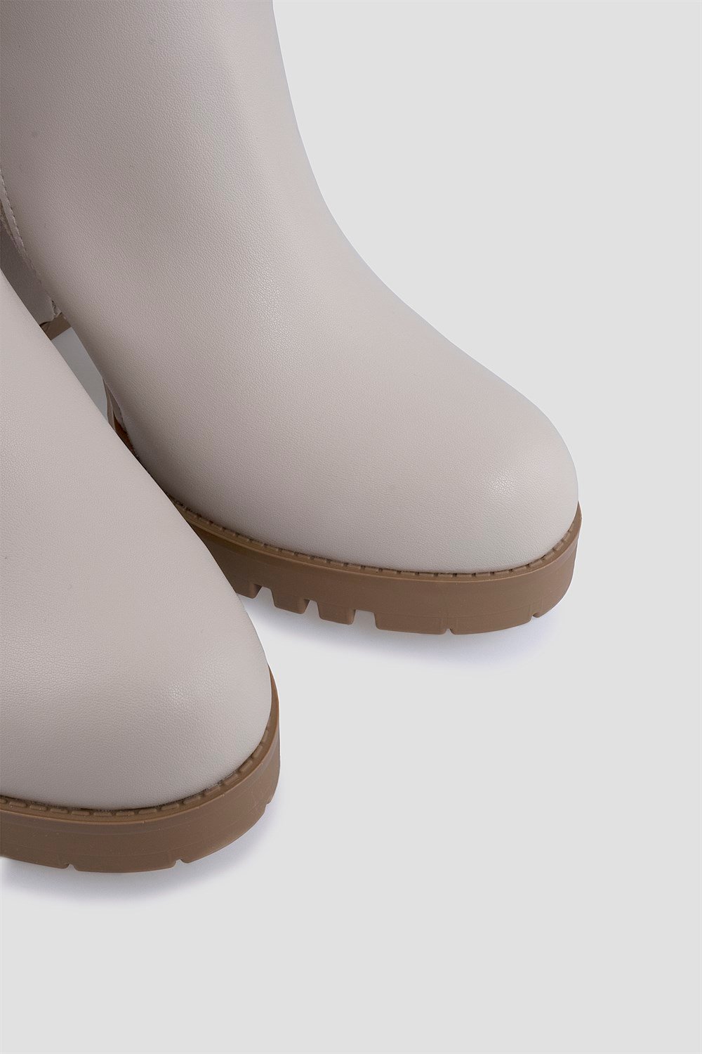 Maceo Model Platform Topuklu Kısa Bot Bej