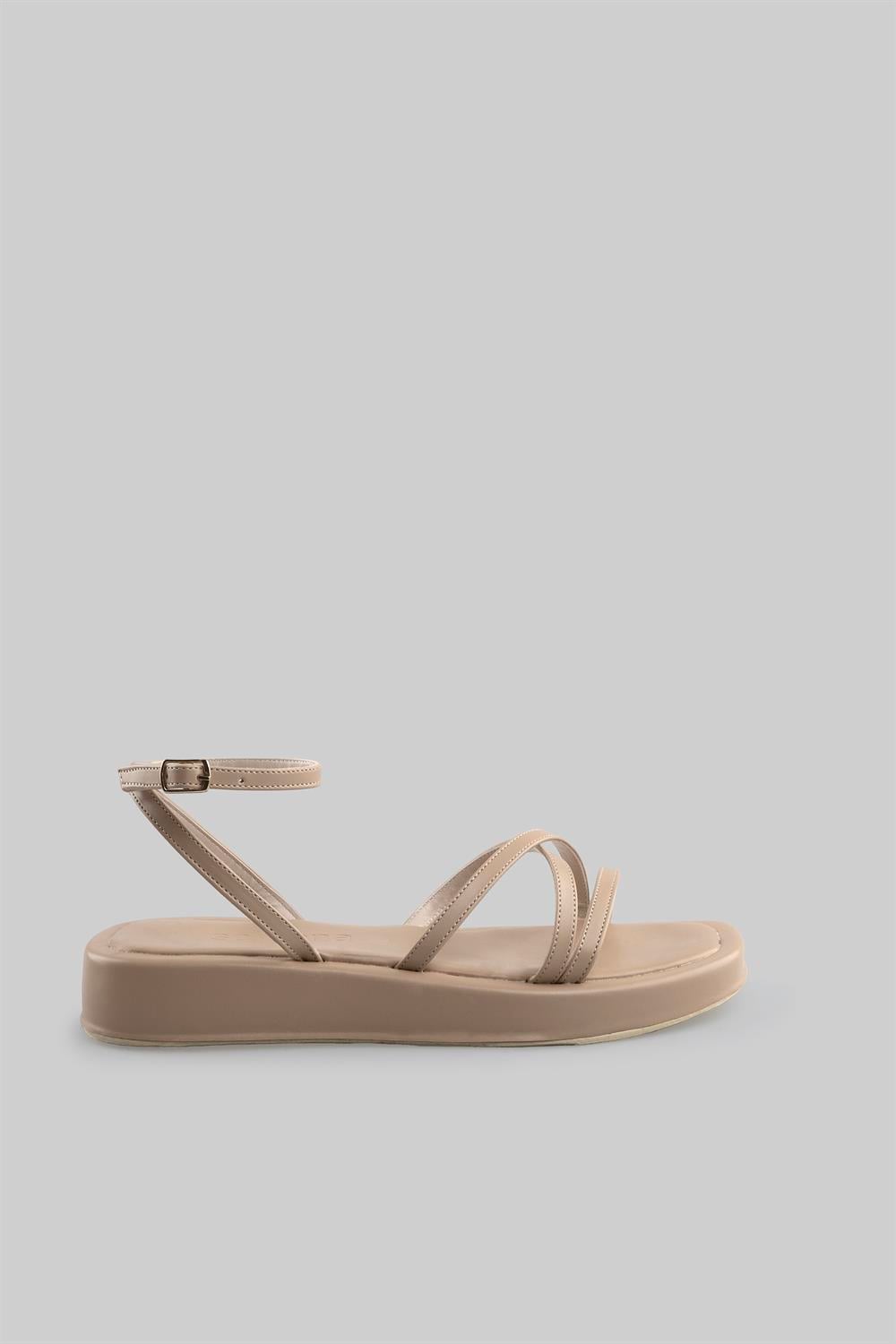 Maria Model Bilekten Bağlamalı Sandalet Ten