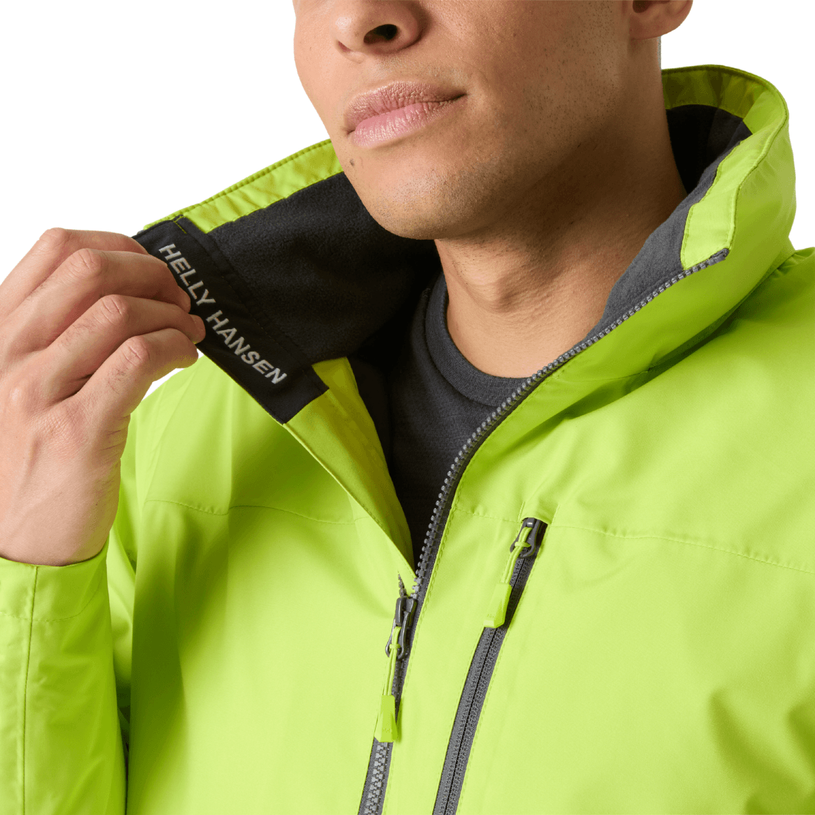  Helly Hansen Crew Hooded Midlayer Jacket 2 Erkek Mont - Neon Yeşil